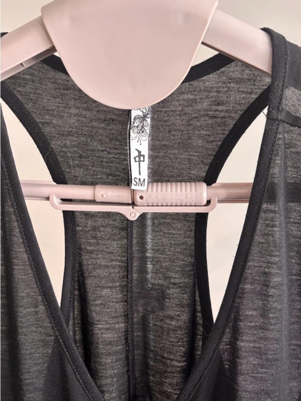 Black Racerback V-Neck Tank Top - Picture 2 of 5